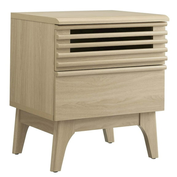 Modway Render Modern Particleboard Wood Nightstand in Oak Finish