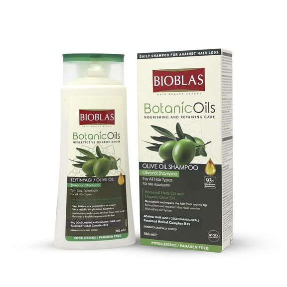 Bioblas Olive Oil Hair Shampoo| Restoring Damaged Hair & Soothing Scalp| Paraben & Dye Free| For All Hair Type-13fl.oz