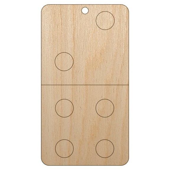 Dominoes Game Tile Wood Holiday Christmas Tree Ornament Unfinished DIY Pre-Drilled Craft