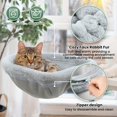 thumbnail image 2 of Semi-Circular Folding Cat Bed with Sunken Design and Soft Faux Fur Material, Space-Saving Desk Bed for Cats Up to 40 Pounds, 2 of 8
