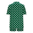 thumbnail image 4 of BRGZLK Women's 2 Piece Summer Outfits Fashion Polka Dot Print Short Sleeve Cardigan Tops and Elastic Waist Shorts Loungewear Set Suitable for Daily Green XL, 4 of 6