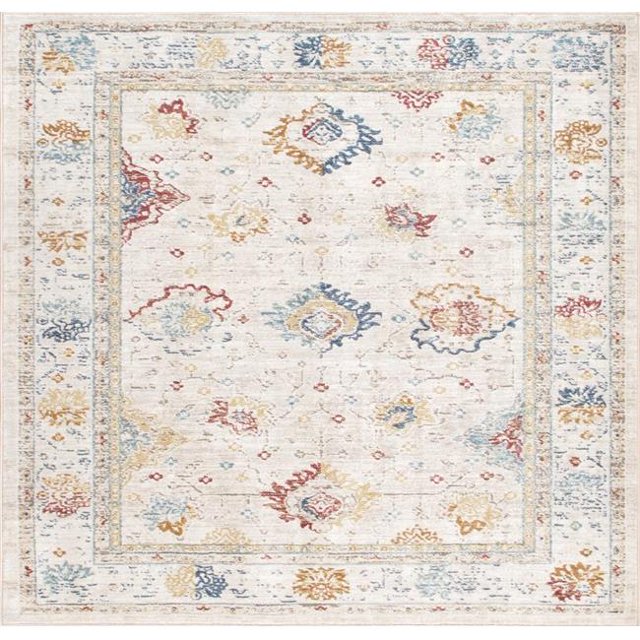 Pasargad Home PFH-03 6X6 6 x 6 ft. Heritage Design Power Loom Area Rug, Beige