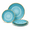Belize in Blue & Gold-50 Piece (25 Guest), variant on " Occasions 50 Plates Pack (25 Guests)-wedding Party Disposable Plastic Plate Set -25 X 10'' Dinner + 25 7'' Salad & Dessert (belize Square In Black)