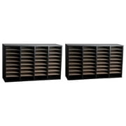 AdirOffice 500 Series 36 Compartment Literature Organizers 39.3" x 11.8" Black 2-Pack