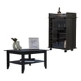 thumbnail image 1 of FM FURNITURE Britannica 2-Piece Engineered Wood Living Room Set in Black, 1 of 8