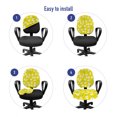thumbnail image 4 of Floral Office Chair Slipcover, Illustration of Wildlife Garden Meadow Summer Flowers with Leaves, Protective Stretch Decorative Fabric Cover, Standard Size, Pale Earth Yellow White, by Ambesonne, 4 of 5