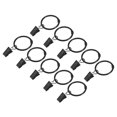 thumbnail image 1 of Unique Bargains Curtain Rings with Clips, 36pack Drapery Curtain Clip Rings, 1 Inch Curtain Clip Rings Hooks (Black), 1 of 5