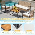 thumbnail image 5 of Lacoo 4 Pieces Patio Furniture Sets Rattan Chair Conversation Sofa for Garden, 5 of 7