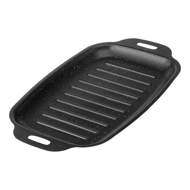 Sartén Plancha Antiadherente de Acero al Carbono Multifuncional Negra Rectangular L