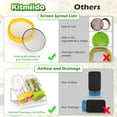 thumbnail image 4 of Seed Sprouting Kit - 2 Large Wide Mouth Mason Jars with Screen Sprout Lids, 2 Blackout Sleeves, Drain Tray, Stainless Steel Stand, Sprouts Growing Kit for Growing Broccoli, Mung Bean, Alfalfa and More, 4 of 8