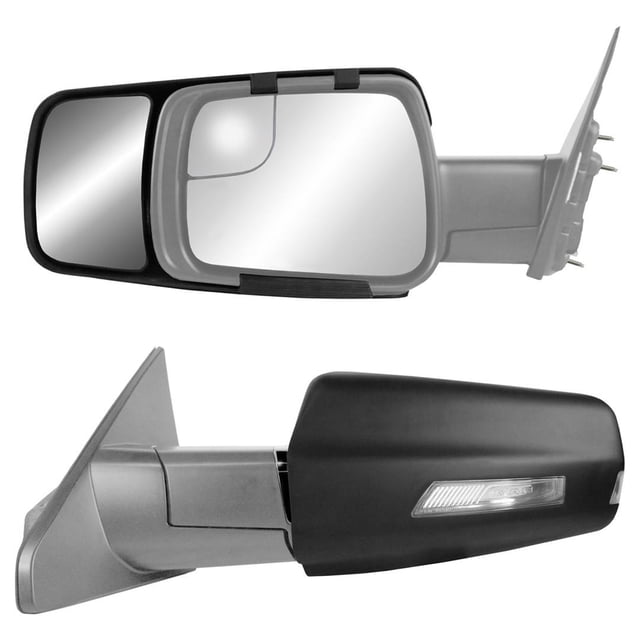 K-Source Exterior Towing Mirror 80730 Snap & Zap; Snap On; Black; Pair