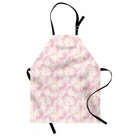 

Pastel Apron Soft Pink Flower Petals Watercolor Painting Style Rose Blossom Romantic Gentle Unisex Kitchen Bib Apron with Adjustable Neck for Cooking Baking Gardening Pale Pink White by Ambesonne