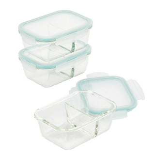 KSP Divided Glass 600ml Storage Container (Clear/White)