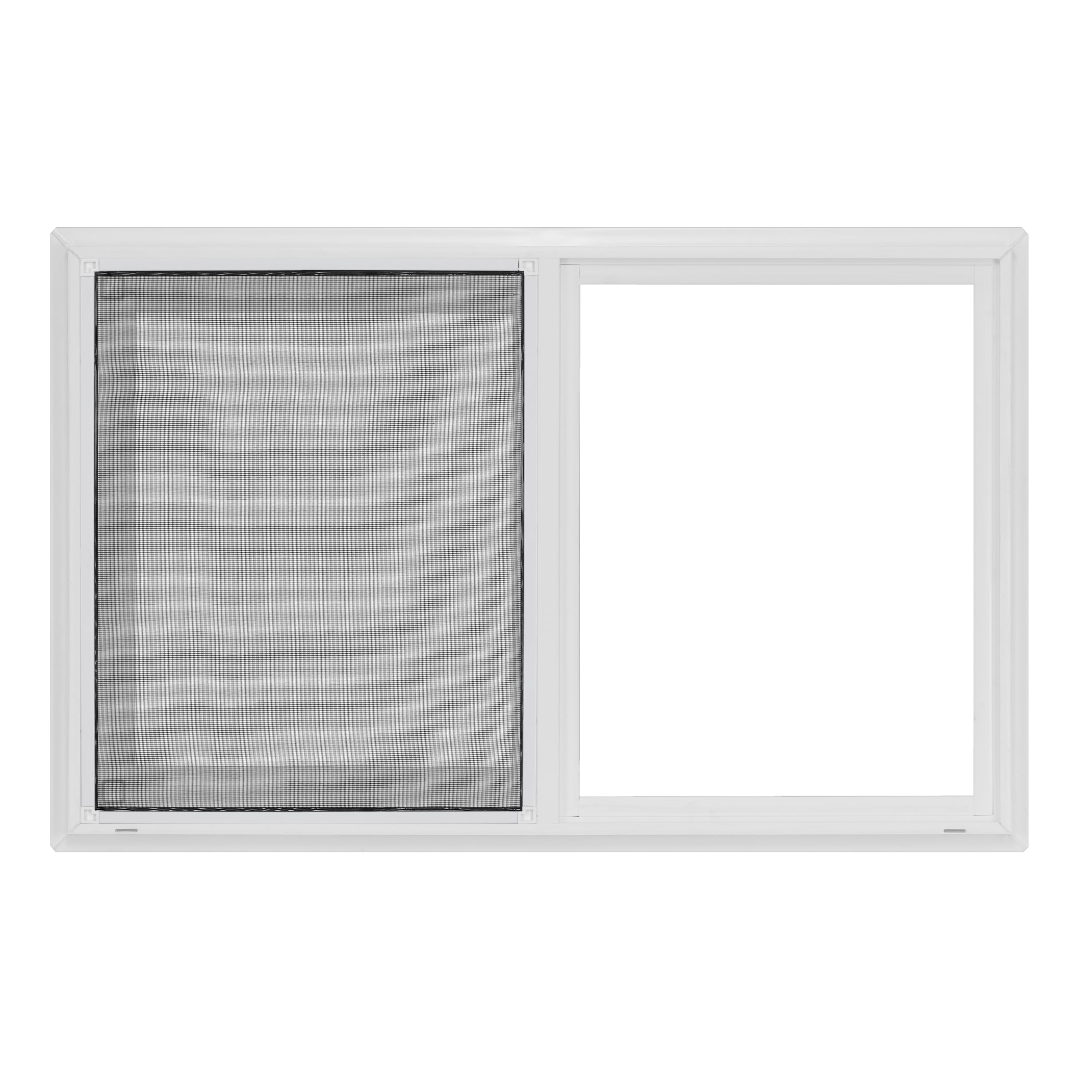 32 in. x 20 in. White Vinyl Double-Pane Insulated Basement Sliding Window with Screen