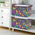 thumbnail image 2 of Yayeee Foldable Storage Basket for Shelves with Handles Waterproof Cloth Bins, Colorful Psychedelic, 2 of 7
