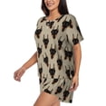 thumbnail image 2 of Naloa Cute Black Dog Women's Short-Sleeved Pajama Set, Loungewear, Summer pajamas, Breathable Cozy - 3X-Large, 2 of 9