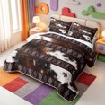 thumbnail image 3 of Erosebridal Western Cowhide Twin Quilt Set,Cow Pattern Twin Coverlet Set,2 Pieces,1 Bedspread and 1 Pillowcase, 3 of 7