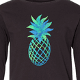 thumbnail image 4 of Inktastic Blue and Green Pineapple Long Sleeve Youth T-Shirt, 4 of 5