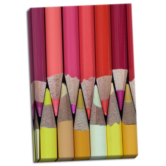 Gango Home Decor Colored Pencils IV by Kathy Mahan (Ready to Hang); One 24x36in Hand-Stretched Canvas