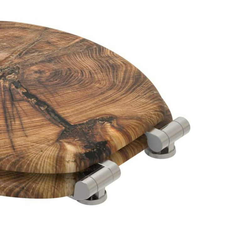Tree Fun Wood Design, Round Sanilo Toilet Lid, Old Soft Seat with Close