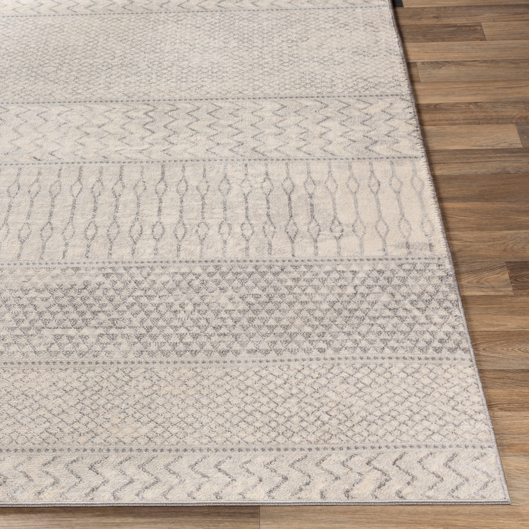 Livabliss Area Rugs for Living Room, 7x9 Monaco Global Gray Rug, Bedroom Dining Room Home Decor Stain Resistant Carpet (6'7" x 9'6")