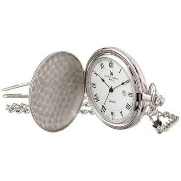 Chrome Finish White Dial Pocket Watch