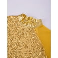 thumbnail image 5 of iEFiEL Girls Sparkling Sequins Mesh Patchwork Dance Leotard Jumpsuit,Sizes 6-14, 5 of 7