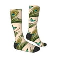 thumbnail image 3 of Picia Women Crew Soft Moisture-wicking Socks Butterflies And Peacock Feathers Pattern Design Cotton Socks, One Size fit All, 3 of 9