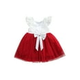 thumbnail image 3 of Qmyliery Christmas Little Girls Dress, Color Matching Lace Mesh Princess Skirt Cute, 3 of 7