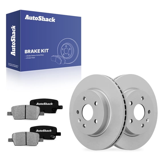 AutoShack Rear Vented Coated Brake Rotors   Ceramic Pads 6-PC Brake Kit Replacement for 2016-2024 Chevrolet Camaro 2016-2020 Cadillac CT6 ArmorStop 12.4" (315 mm)