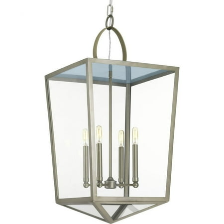 

Progress Lighting P500196-081 Point Dume Shearwater Pendant 4 Light Antique Nickel White Finish with Clear Glass