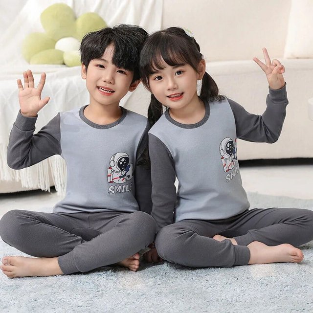 Pijamas de manga larga para bebés, ropa de dormir para niños, conjuntos de pijamas de algodón para niños de 6, 8, 10, 12 y 14 años, otoño