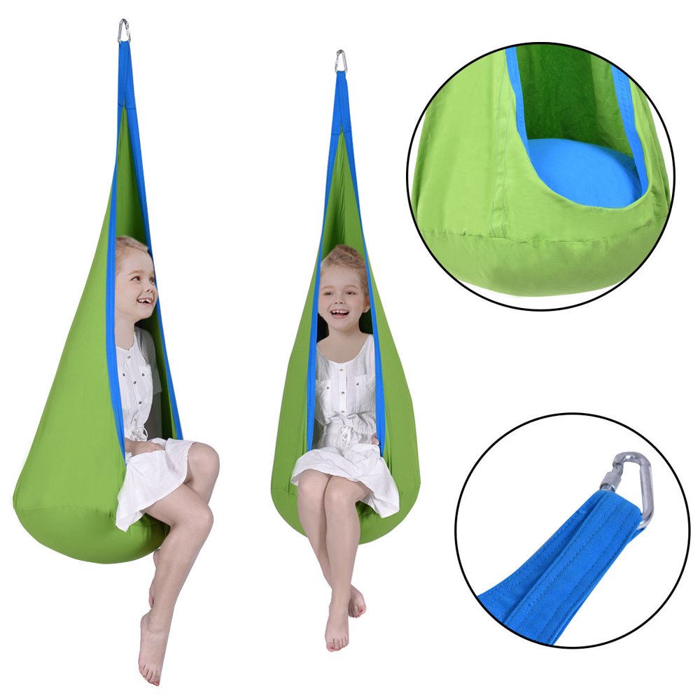 Costway Child Pod Swing Chair Tent Nook Indoor Outdoor Hanging Seat