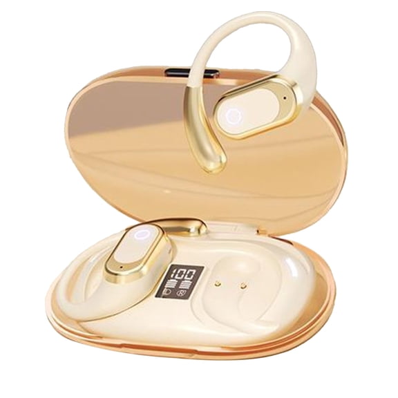 True Wireless Earbuds, In Ear Bluetooth Headphones with Low Latency and Charging Case for Running, Office and Calls, Beige