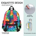 thumbnail image 5 of Colorful Tie Dye Pattern Backpack for School,Cute School Bag,Schoolbag with Adjustable Shoulder Straps & Padded Back,15.25"x11.5"x5.25", 5 of 5