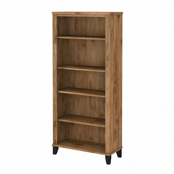 Bush Furniture Somerset Tall 5 Shelf Bookcase in Fresh Walnut