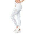thumbnail image 4 of YELETE Women's Active Lace-Up Mesh Side Workout Leggings Bright White S, 4 of 4