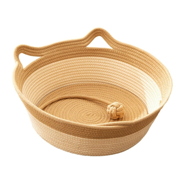 Cesta para cama para gatos, para interiores, tejido, cama para gatos, nido, duradera, portátil, para gatos, cama para dormir, rascador para gatos , s S