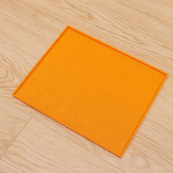 OULII Orange Silicone Pet Feeding Mat and Non- Pet Bowl Placemat