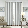 thumbnail image 1 of Innerwin Rideaux Protection UV Occultants Écoénergétiques Luxe à Oeillets Couleur Unie Rideaux Fenêtre Argent Blanc L:42"Xh:84 Pouces, 1 of 1
