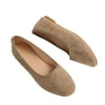 thumbnail image 4 of Viluyesy Flats for Womens, Shallow Slip On Wide Width Round Toe Casual Walking Ballet Shoes Khaki US7, 4 of 7