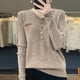 thumbnail image 2 of Suéteres de mujer nuevos de 2023, suéteres de punto con cuello en V para primavera y otoño, camisa holgada de cachemira, suéter de moda, suéter sólido, 2 of 5