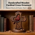 thumbnail image 5 of Wooden Cardinal Cross Ornament, Memorial Sympathy Gift with Crimson Bird & Olive Branch, Christian Remembrance Keepsake for Home Office Decor, 5 of 6