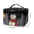 thumbnail image 6 of HELLHERO Snowman Lantern Night Makeup Bag Organizer Travel Make Up Organizer With Brush Storage Wide-open Double Zipper for Women Men, 6 of 6