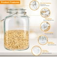 thumbnail image 3 of Panzexin 2-Pack 1Gal Glass Storage Jars - Airtight w/Lids & Labels for Flour, Coffee, Canning, 3 of 9