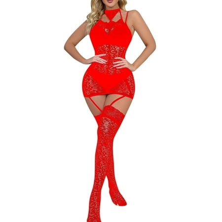 

TANGNADE Women Fishnet Top Brief Lingerie Set Two Piece Sheer Mesh Hollow Out Underwear See Through High Waisted Sleepwear