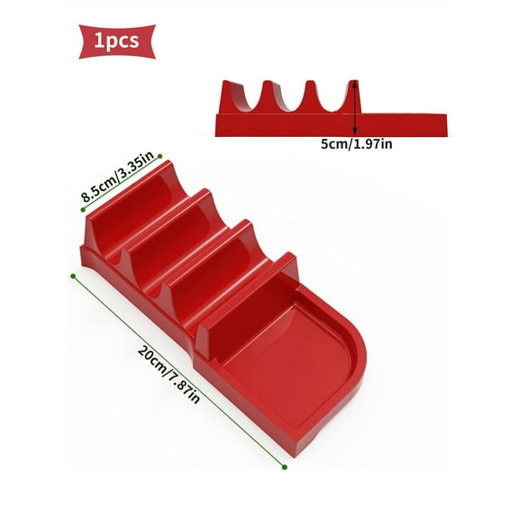 SOPOTUTU Wave Design Red Plastic Taco Holder Stand for Kitchen Snacks Tortillas Serving