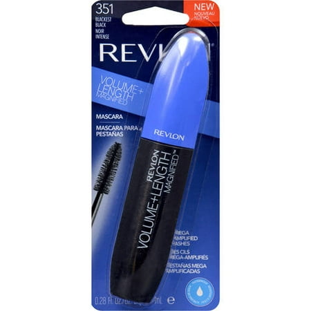 Revlon volume + length magnified mascara, 351 blackest black - waterproof, 0.28 fl
