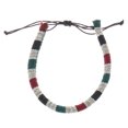 thumbnail image 1 of Tobillera de color retro tejida a mano, pulsera ajustable, cadena de playa unisex, 1 of 6