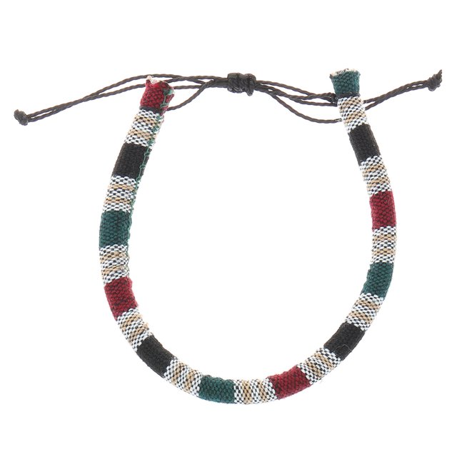 Tobillera de color retro tejida a mano, pulsera ajustable, cadena de playa unisex